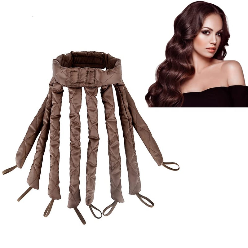 Heatless Curling Rod Headband2025 New Upgraded Eight Claw Design Heatless Curler with Removable  Adjustable Heatless Curls Brown