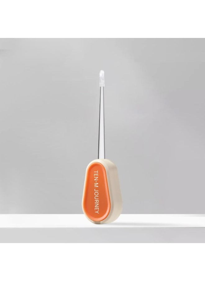 Be a better mom LED Light Ear Pick with Soft Silicone Tip - Gentle Earwax Remover with Replacement Head for Safe Cleaning, Ideal for Toddlers Orange Color  - Image 1