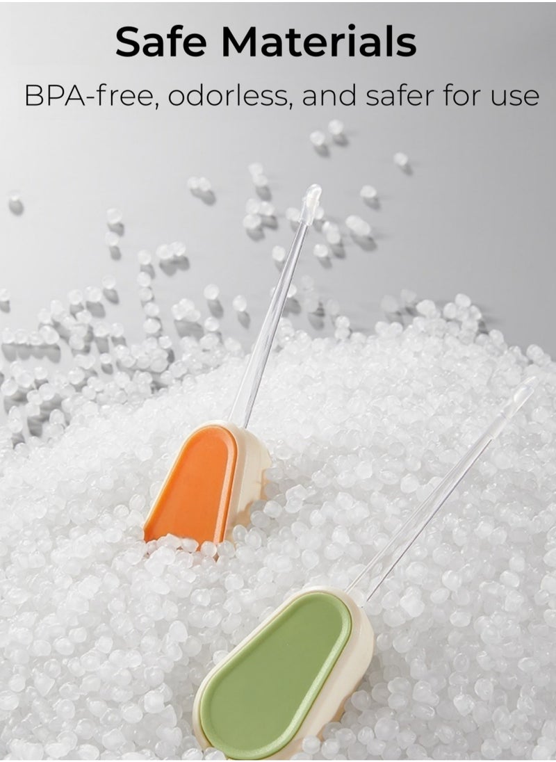 Be a better mom LED Light Ear Pick with Soft Silicone Tip - Gentle Earwax Remover with Replacement Head for Safe Cleaning, Ideal for Toddlers Orange Color  - Image 3