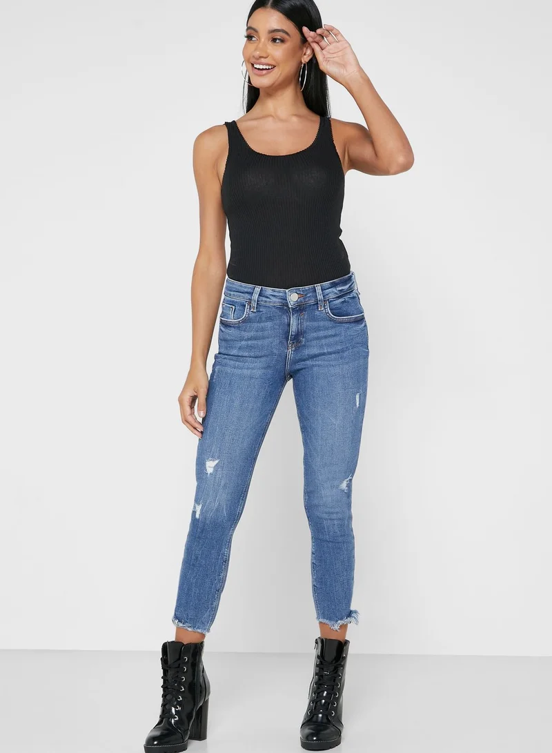River Island Petite Amelie Ripped Jeans