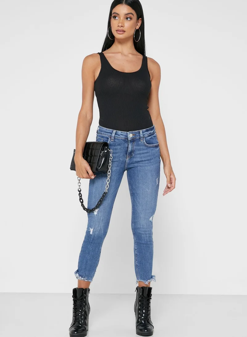 River Island Petite Amelie Ripped Jeans