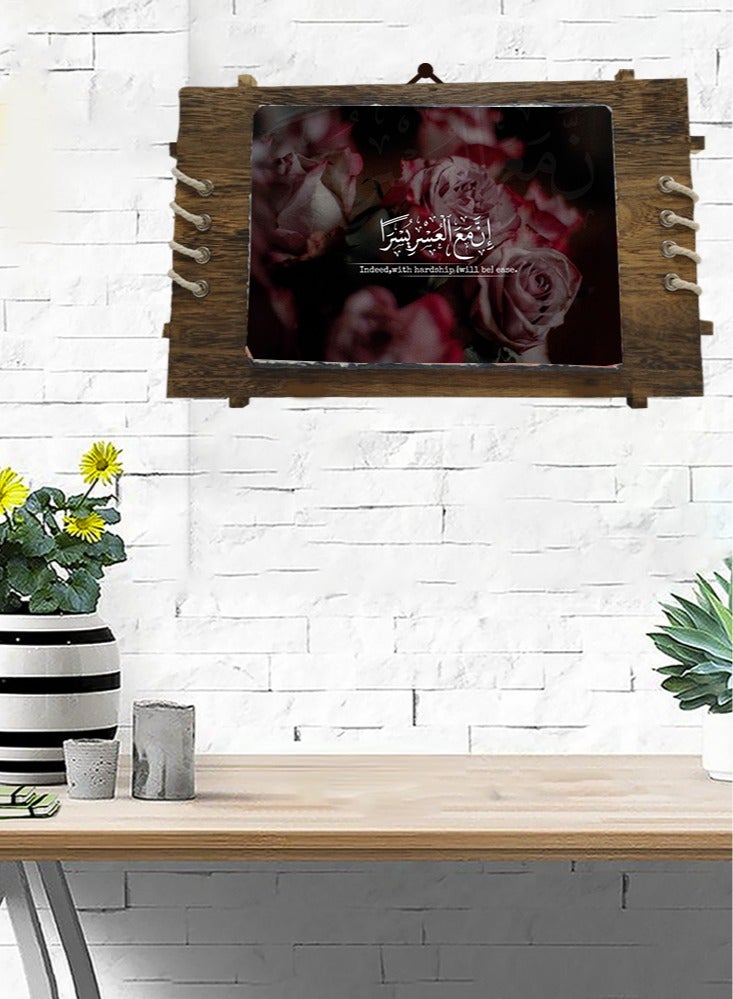 Service Zone Protective Printed White Rectangle Shape Marble Photo Frame for Table Top Quran Aayat  - Image 2