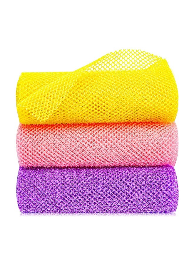 3 Pieces African Net Bath Sponge African Exfoliating Long Body Scrubber Tight Weave Beauty Skin Smoother Tower Bath Cloth Porous Stretches Back Washcloths For Daily Use Or Stocking Stuffer - Image 1