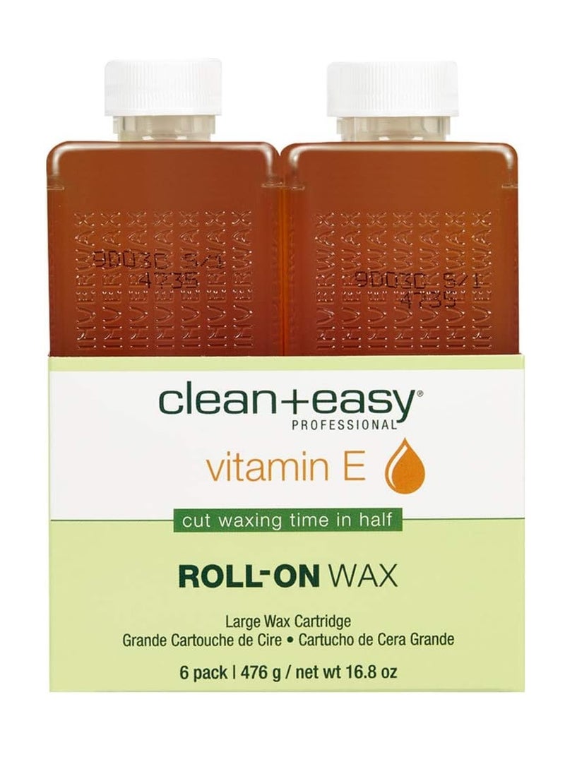 Clean + Easy Clean & Easy Vit E Roll-On Wax 6-pack Large Vitamin E, Net Wt. 16.8 oz  - Image 1
