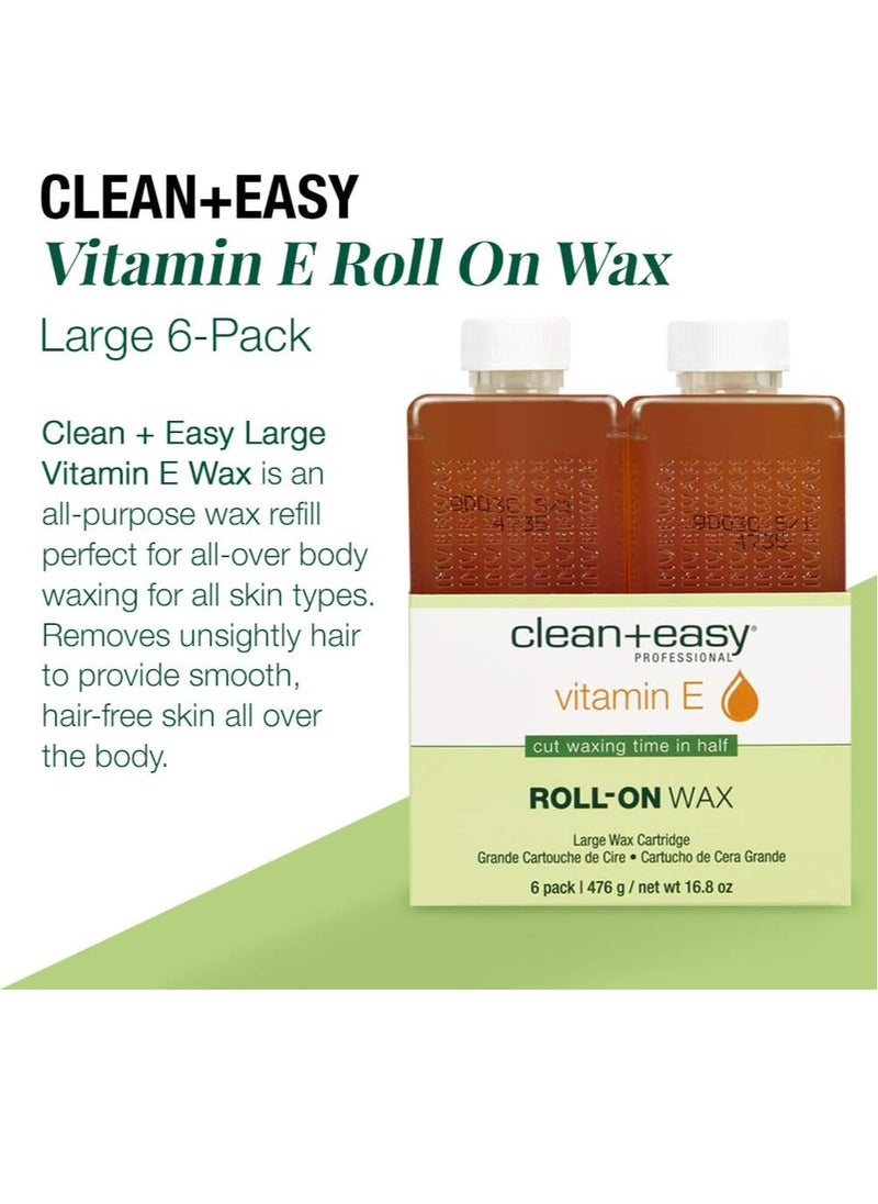 Clean + Easy Clean & Easy Vit E Roll-On Wax 6-pack Large Vitamin E, Net Wt. 16.8 oz  - Image 3