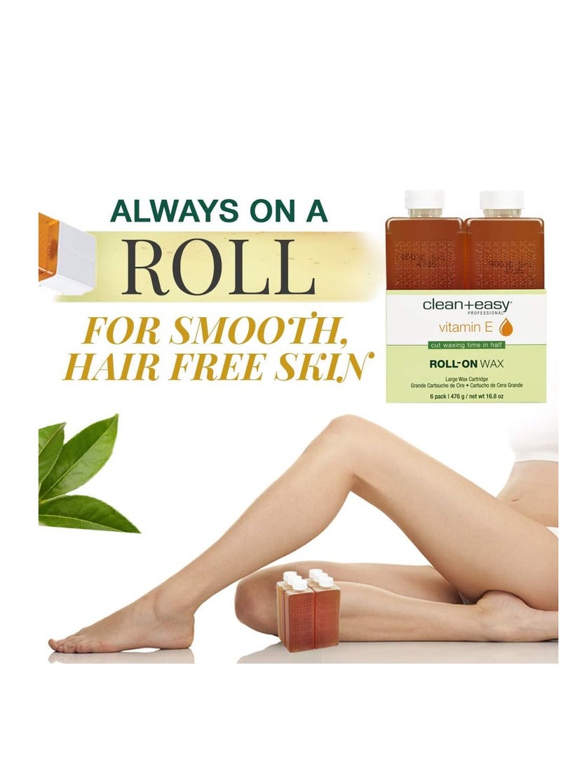 Clean + Easy Clean & Easy Vit E Roll-On Wax 6-pack Large Vitamin E, Net Wt. 16.8 oz  - Image 4
