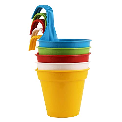 Bianco Plastic Small Hook Hanging Pot for Balcony, Size - 20.5 x 14.5 x 8.5 cm (Pack of 10, Multicolor) - Image 4