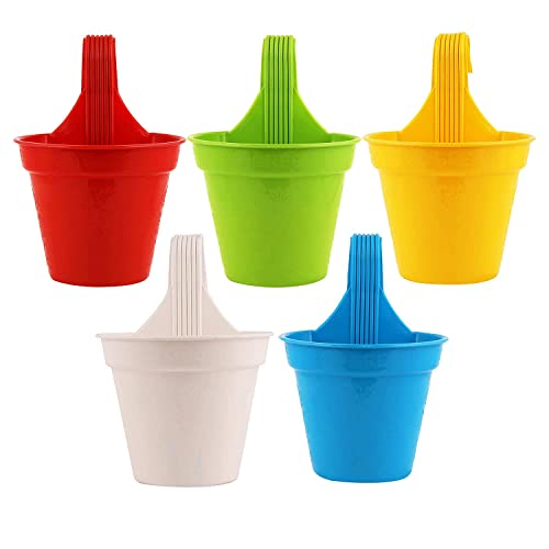 Bianco Plastic Small Hook Hanging Pot for Balcony, Size - 20.5 x 14.5 x 8.5 cm (Pack of 10, Multicolor) - Image 2