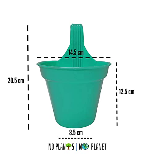 Bianco Plastic Small Hook Hanging Pot for Balcony, Size - 20.5 x 14.5 x 8.5 cm (Pack of 10, Multicolor) - Image 3