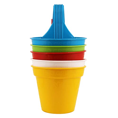 Bianco Plastic Small Hook Hanging Pot for Balcony, Size - 20.5 x 14.5 x 8.5 cm (Pack of 10, Multicolor) - Image 5