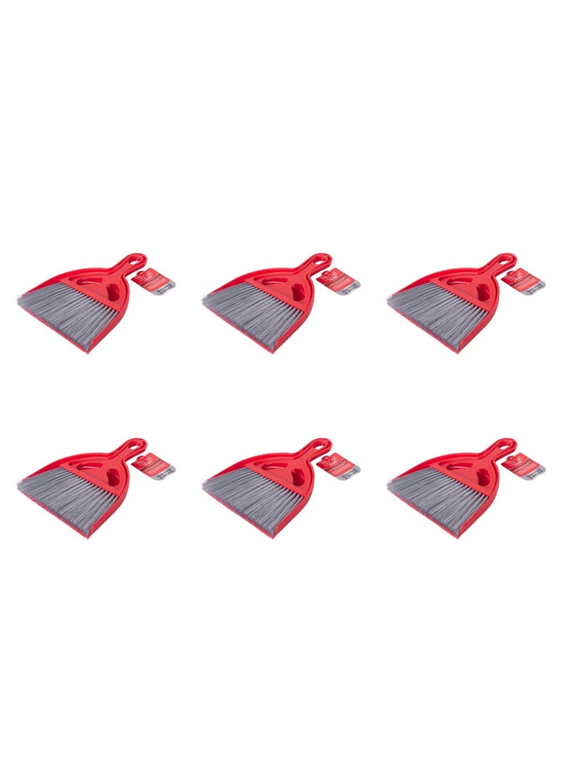 LIAO Dustpan & Brush Set Pack of 6 | Mini Handheld Cleaning Broom with Dustpan | Plastic Dust Collector with PP Bristles for Home, Office & Kitchen Cleaning - Image 5