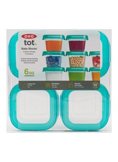 OXO TOT Baby Blocks Freezer Storage Containers (6 Oz.) - Teal  - Image 3
