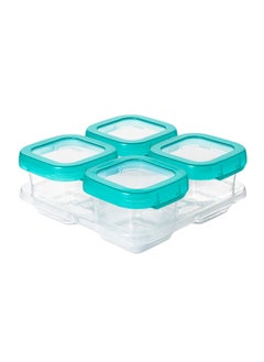 OXO TOT Baby Blocks Freezer Storage Containers (6 Oz.) - Teal  - Image 1