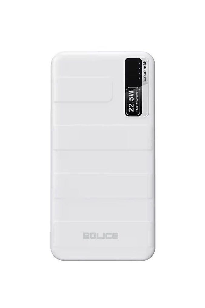 BOLICE BO-32 Power Bank – 30000mAh, 22.5W Fast Charging, Dual Output, White - Image 2