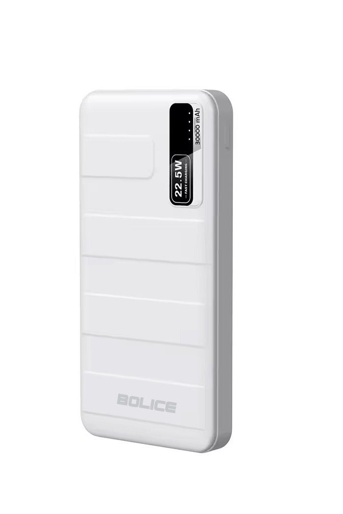 BOLICE BO-32 Power Bank – 30000mAh, 22.5W Fast Charging, Dual Output, White - Image 3