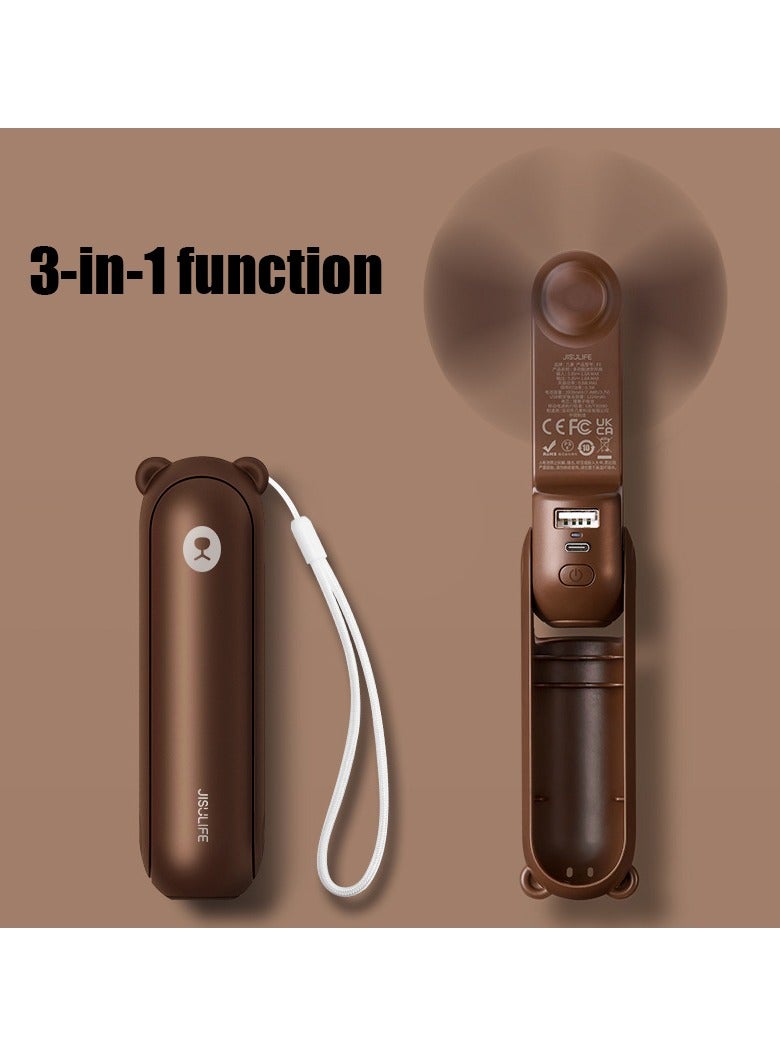 جيسيو لايف المحمولة مروحة صغيرة ، 3 في 1 مروحة المحمولة ، المحمولة الناقل التسلسلي العام مروحة صغيرة قابلة للشحن ، مع إمدادات الطاقة المحمولة بطارية تعمل مروحة [ 14-21 ساعات ] - Image 1