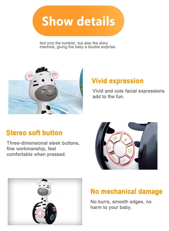 Early Education Music Toy,Baby Toy Toddler Toys,Music Story Book Toy,Roly-Poly Rattles Toys with Lights, Sounds and Music Cute Rattles Ring Bell Toys Story Machine Infants Baby Tumbler  - Image 2