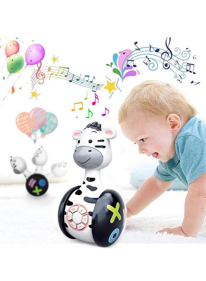 Early Education Music Toy,Baby Toy Toddler Toys,Music Story Book Toy,Roly-Poly Rattles Toys with Lights, Sounds and Music Cute Rattles Ring Bell Toys Story Machine Infants Baby Tumbler  - Image 3