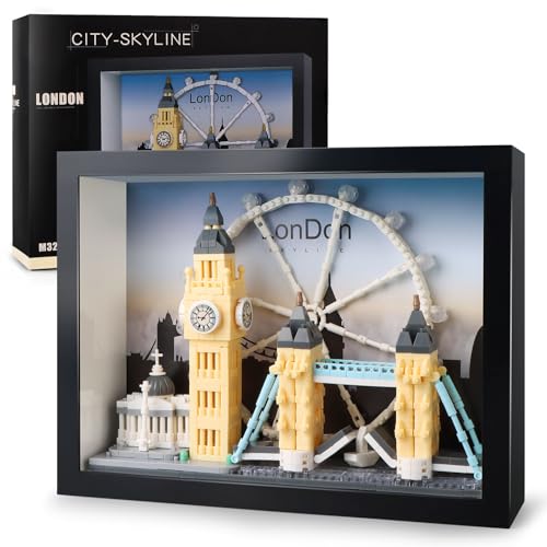 Vziimo London City Skyline Micro Building Set World Famous Architecture Model 3D Wall Art Home Office Dcor Display Landmarks London Bridge Gift Toy for Adults Kids 12 1111PCS - Image 1