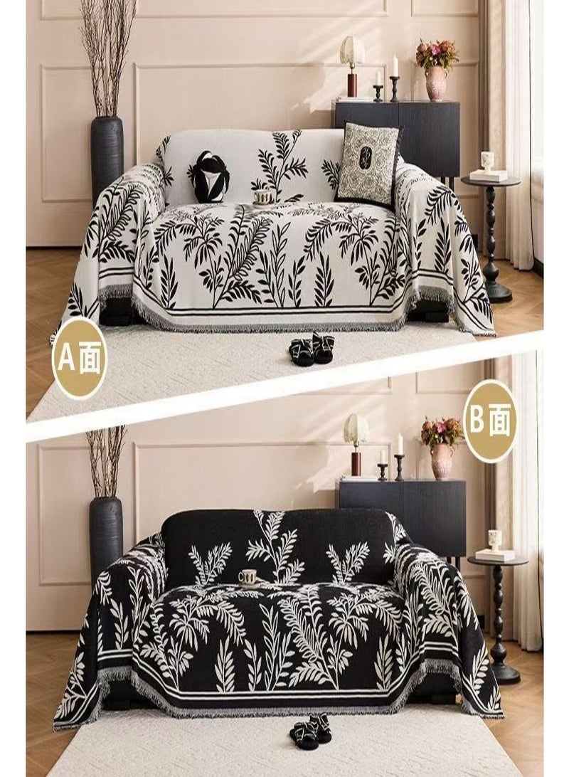 VarioNest 180*180CM Double Sided Chenille Sofa Cover, Stylish Sofa Cover, Chenille Furniture Sofa Cover Towel, Four Seasons Chenille Sofa Cover Available Both Sides - Image 2