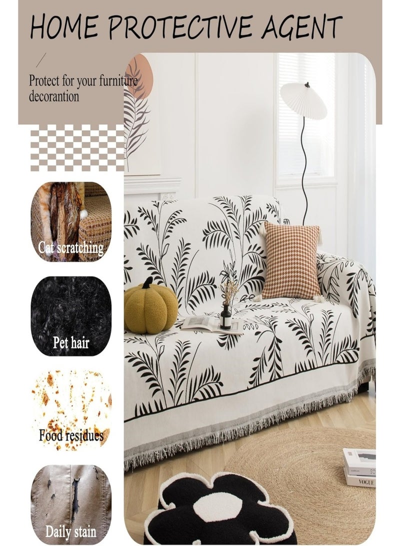 VarioNest 180*180CM Double Sided Chenille Sofa Cover, Stylish Sofa Cover, Chenille Furniture Sofa Cover Towel, Four Seasons Chenille Sofa Cover Available Both Sides - Image 5
