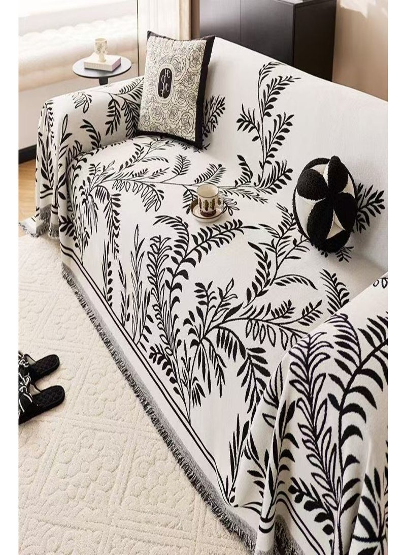 VarioNest 180*180CM Double Sided Chenille Sofa Cover, Stylish Sofa Cover, Chenille Furniture Sofa Cover Towel, Four Seasons Chenille Sofa Cover Available Both Sides - Image 1