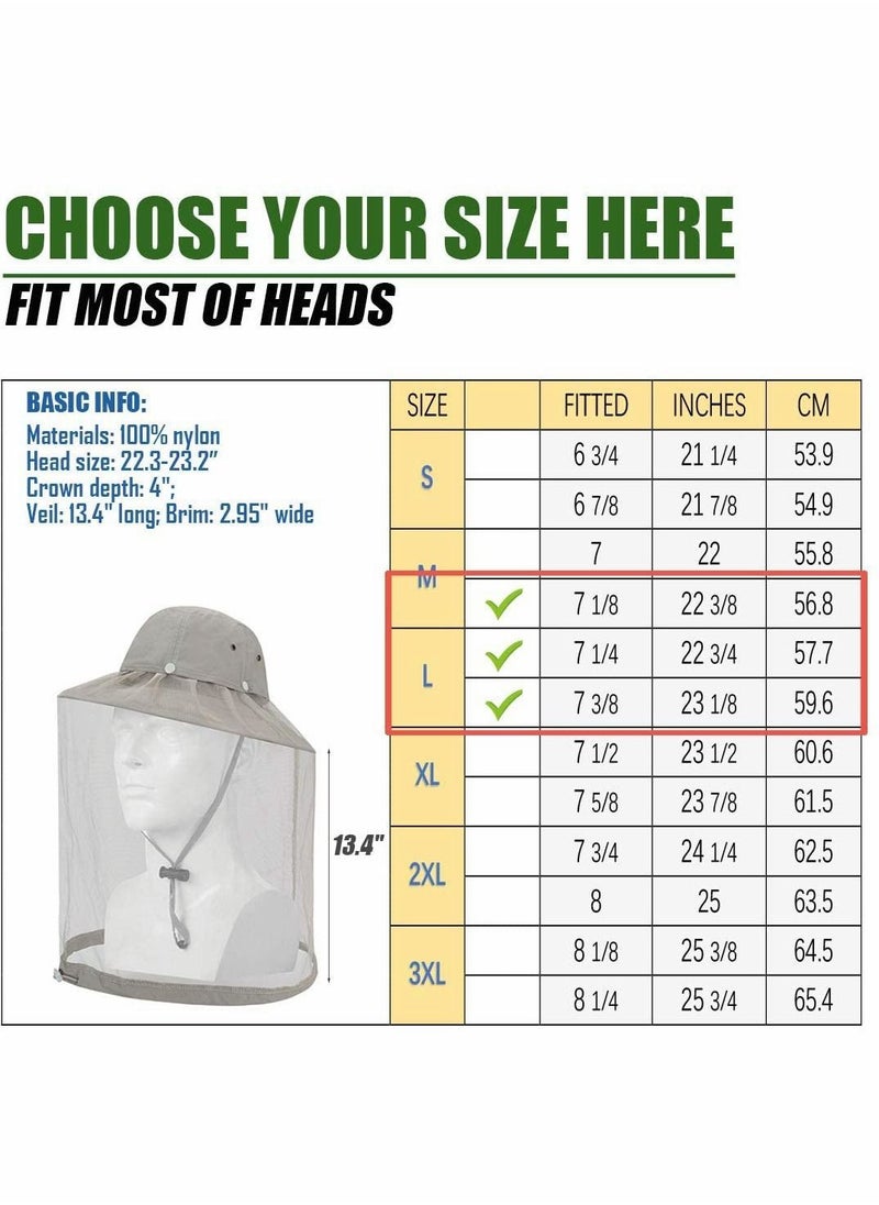 Y&D - Head Net Hat, 50+ UPF Protection Safari Hat with Removable Mesh Hidden Netting - Image 1