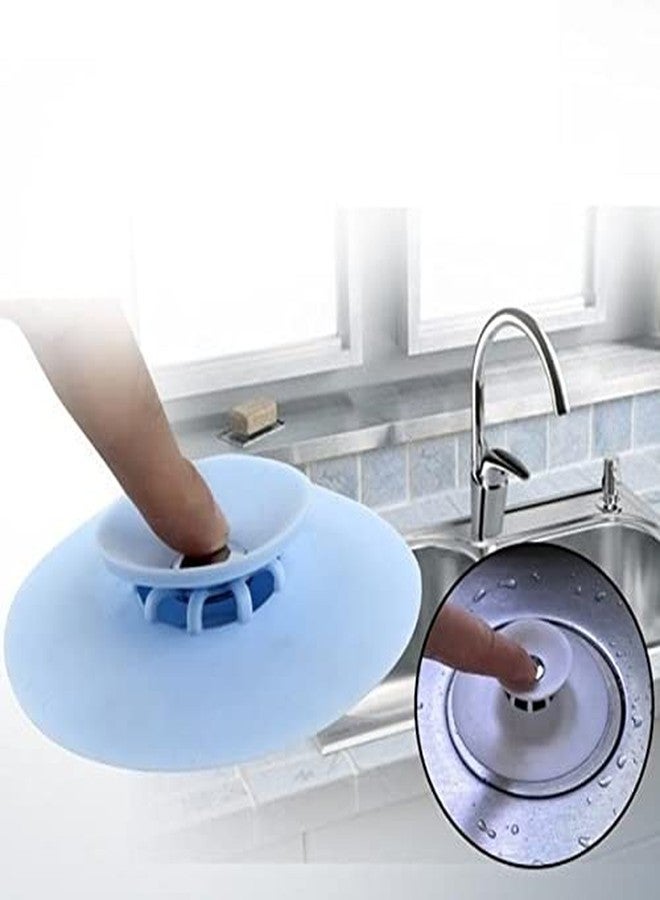Oblivion Drain Cover Silicone – 2 in 1 Kitchen Sink Drain Strainer Basin Sink Drainer – Hair Catcher Stopper for Bathroom Kitchen Anti Clog Filter Cover – Flexible Reusable Drain Protector (Pack of 3) - Image 4