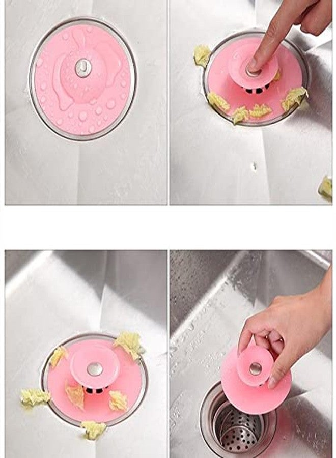 Oblivion Drain Cover Silicone – 2 in 1 Kitchen Sink Drain Strainer Basin Sink Drainer – Hair Catcher Stopper for Bathroom Kitchen Anti Clog Filter Cover – Flexible Reusable Drain Protector (Pack of 3) - Image 5