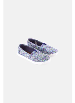 TOMS Kids Girl Slip On Casual Shoes, Purple Combo  - Image 1