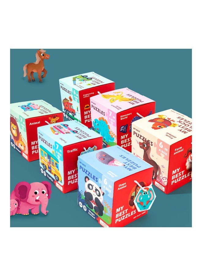 NIBEMINENT 6-Piece Wooden Double-Sided 3D Puzzles Set - Image 3