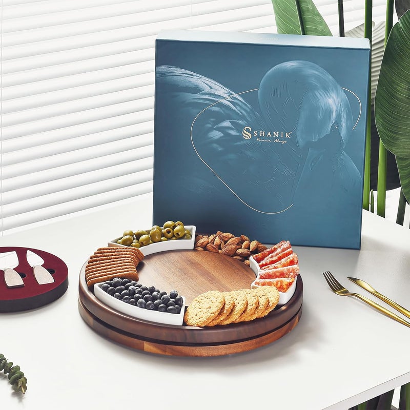 Shanik لوحة جبن شانيك لذيذة دوارة من خشب الأكاسيا - Image 2