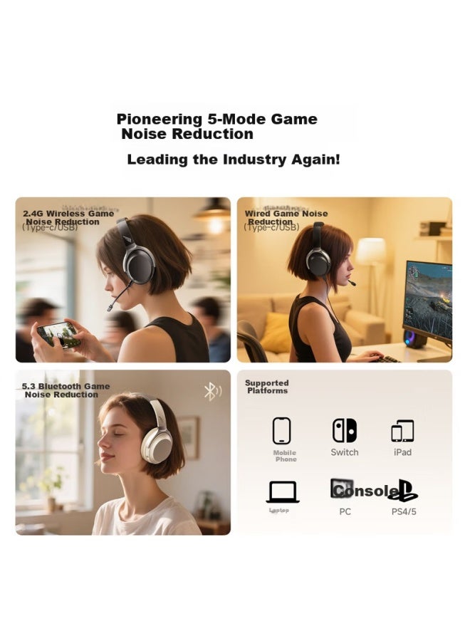 Xiberia Yudm01max Gaming Noise-cancelling Headphones Bluetooth Over-ear Wireless Low Latency Gaming Headset Music Headphones Suitable For Mobile Phones Computers Star Black Subsidies - Image 1