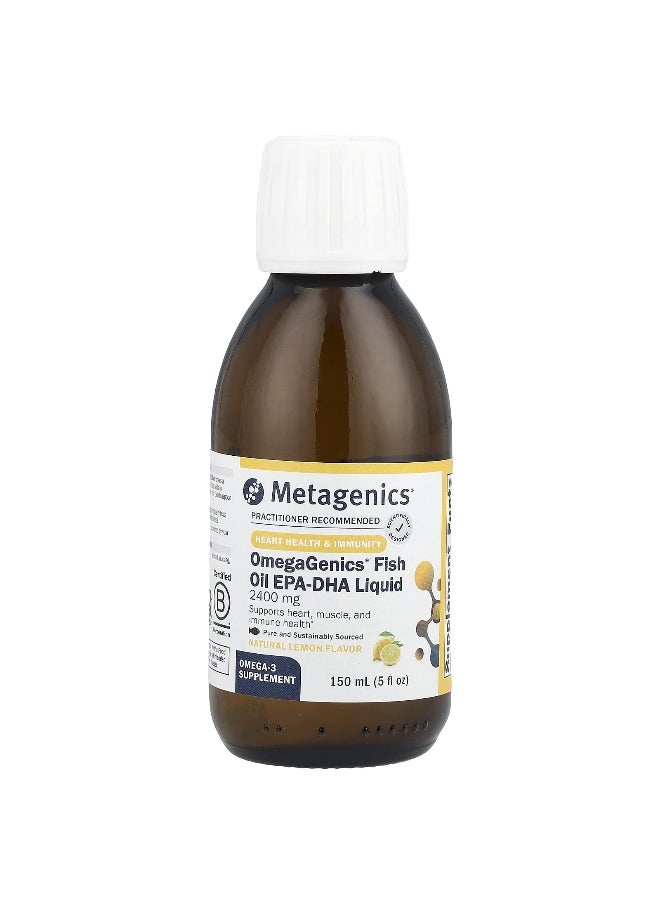 Metagenics - Metagenics, OmegaGenics®, Fish Oil EPA-DHA Liquid, Natural Lemon, 5 fl oz (150 ml) - Image 1