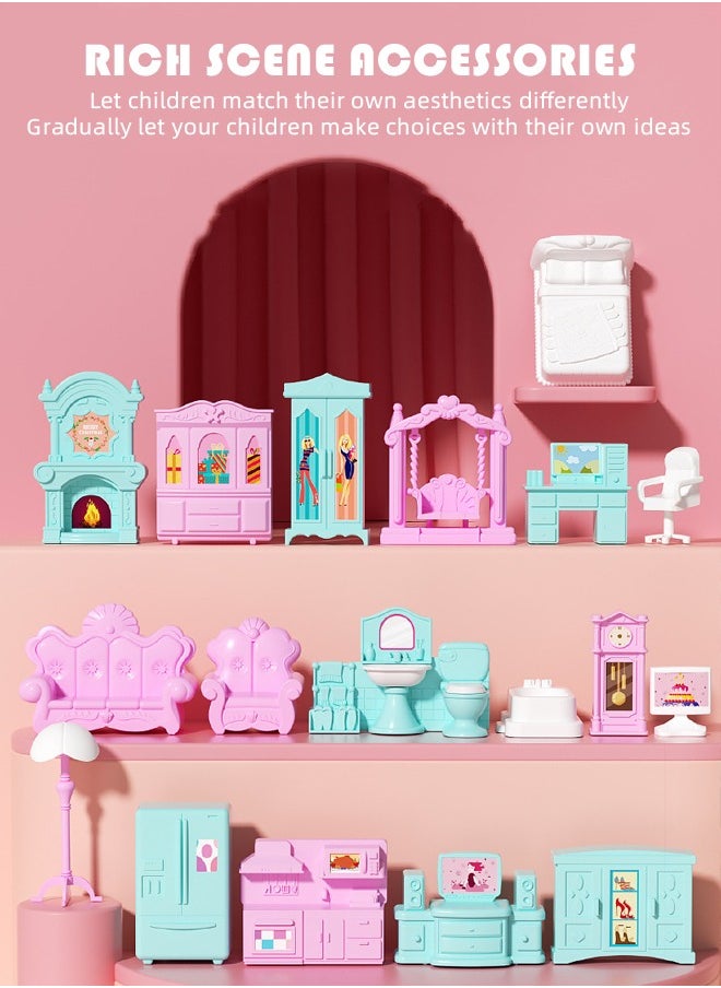 Soft Touch Doll House Toys Pretend Toys Big Size 4 Floors 16 Rooms  Dreamhouse Building Set DIY Building Playset Gift for Girls  - Image 5
