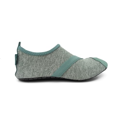 FITKICKS Original Womens Foldable Active Lifestyle Minimalist Footwear Barefoot Yoga Sporty Water Shoes Green Small - Image 1