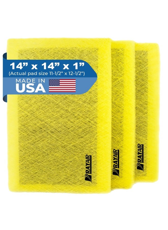 RAYAIR SUPPLY 14x14 Replacement Filter Pads Compatible with Air Ranger Air Cleaner 14x14 (3 Pack) YELLOW - Image 1