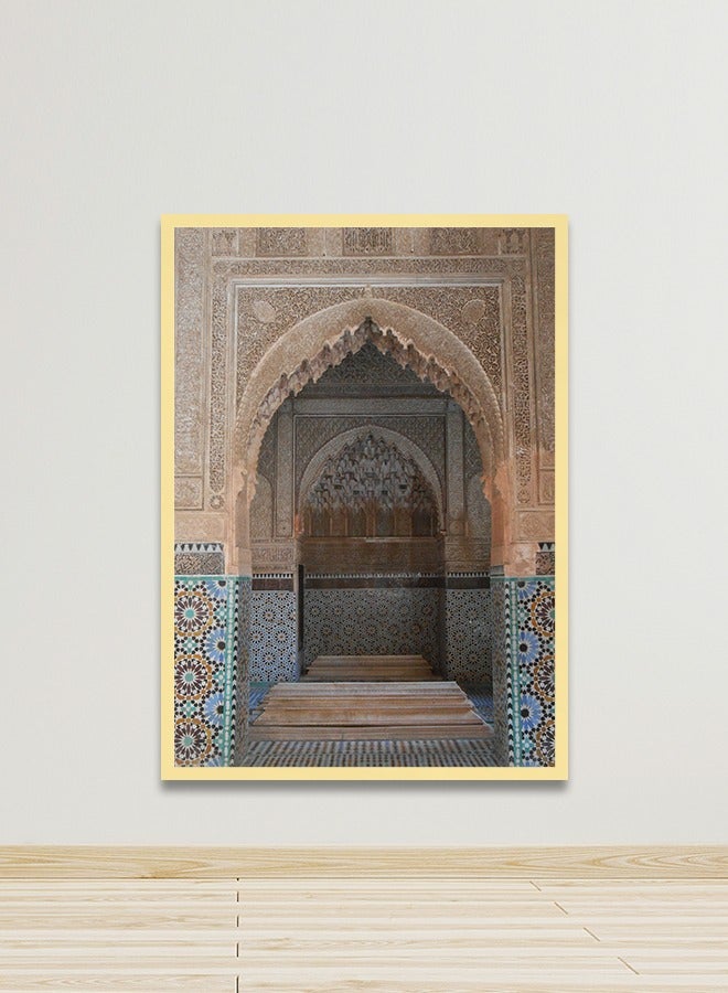 Marktna Canvas Wall Art For Wall Decoration Modern Design With A Hollow Golden Frame, Size 120x80cm One Piece - Image 1