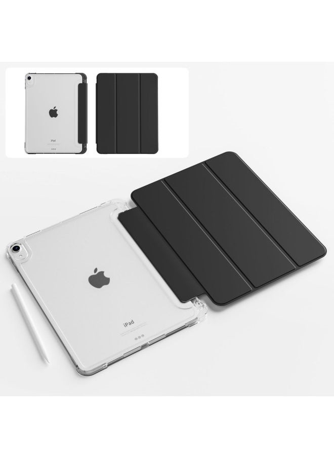 Ipadpro11 Inch Protective Cover Air6 Tablet 10 For 13 Inch Tablet Computer Hard Bottom Mini7 Built-in Pen Slot-Color:Black [glazed 1-frosted Transparent Shell-Applicable Models:Pro 7-13inch (m4) [2024 Models]  - Image 1