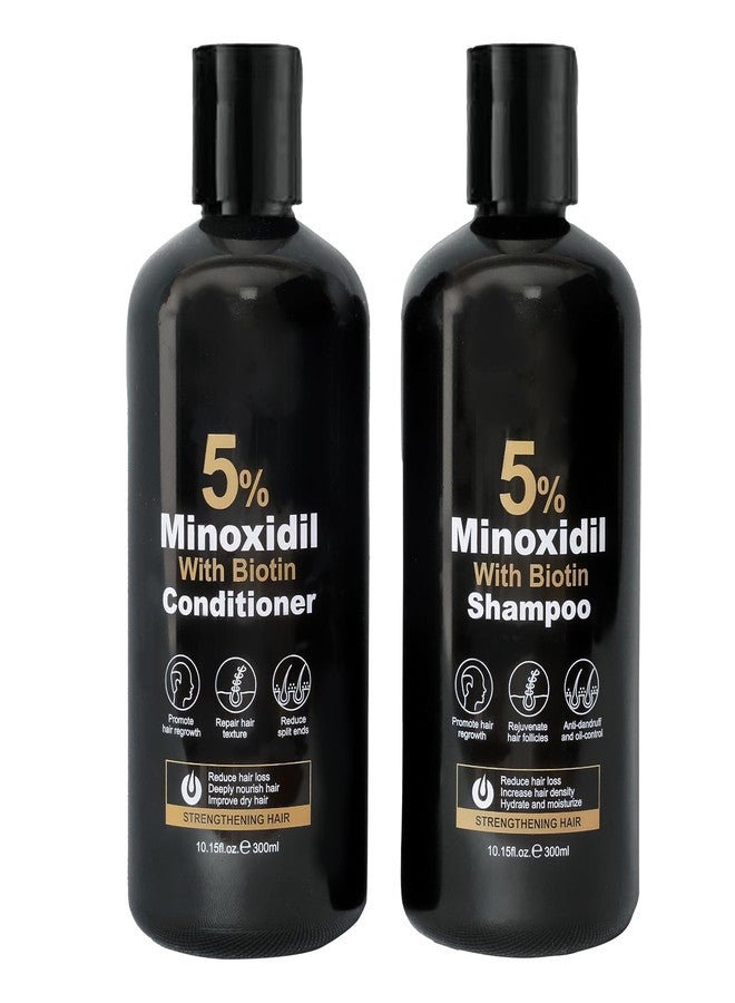 Minoxidil Shampoo & Conditioner Set for Hair Growth – Biotin, Ginseng & Ginger – Supports Thicker, Fuller Hair – Scalp Care Formula – For Men & Women – 600ml Duo - Image 1