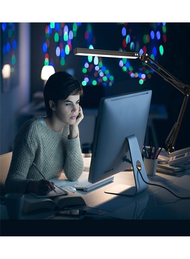 Eye protection reading desk lamp LED folding dormitory lighting USB long arm desktop beauty clip lamp, can be used for learning and doing manicure special lamp - Image 2