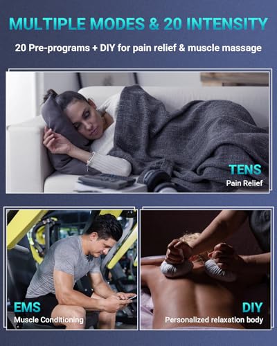 Comfytemp TENS Unit Muscle Stimulator for Pain Relief Therapy, FSA HSA Eligible TENS Machine, 20 & DIY Modes, Dual Channel EMS Unit, Pulse Muscle Massager for Back, Shoulder, Sciatica, Christmas Gifts - Image 2