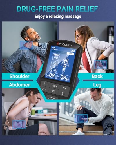 Comfytemp TENS Unit Muscle Stimulator for Pain Relief Therapy, FSA HSA Eligible TENS Machine, 20 & DIY Modes, Dual Channel EMS Unit, Pulse Muscle Massager for Back, Shoulder, Sciatica, Christmas Gifts - Image 3