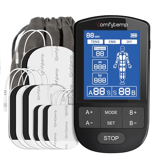 Comfytemp TENS Unit Muscle Stimulator for Pain Relief Therapy, FSA HSA Eligible TENS Machine, 20 & DIY Modes, Dual Channel EMS Unit, Pulse Muscle Massager for Back, Shoulder, Sciatica, Christmas Gifts - Image 1