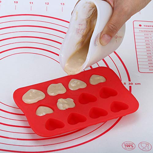 Szxc Silicone Flexible Measuring Cups Set for Epoxy Resin, Butter, Chocolate & More - 2 Cup + 1 Cup - Melt Stir Squeeze & Pour - BPA Free - Dishwasher Safe - Standard & Metric Measurment Markings - Image 3