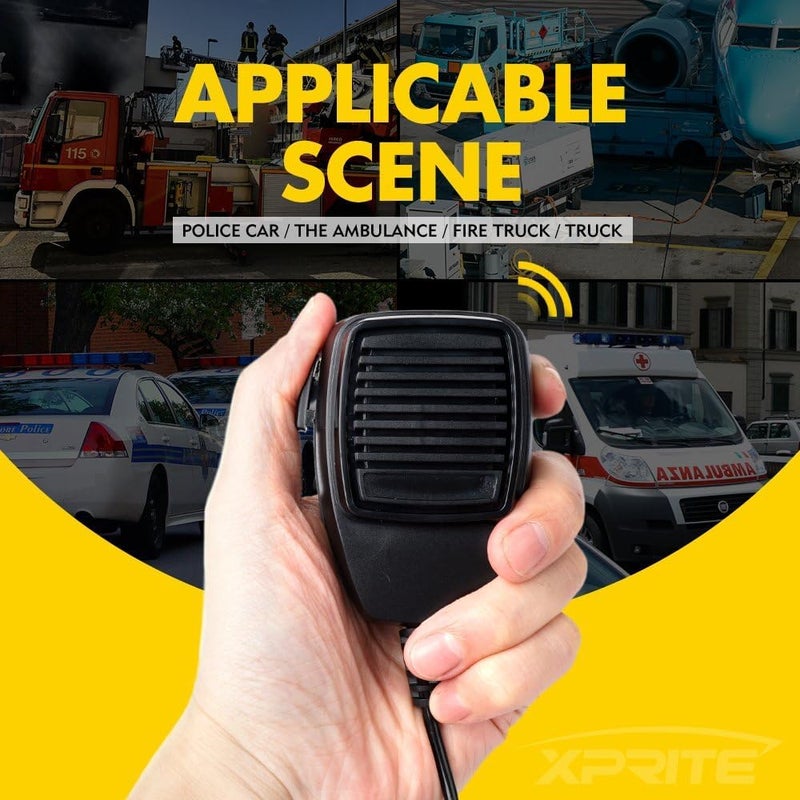 Xprite 200 Watt 8 Tones Emergency Warning Siren PA System Kit with Handheld Microphone & Light Control Switches - Image 5