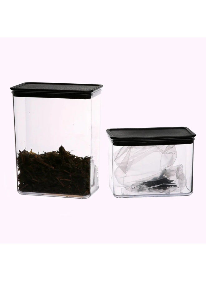 3-piece acrylic storage box set with acrylic lid and very tight rubber frame for storing legumes. The set consists of 3 pieces in different sizes (small box 0.75Lt + medium box 1.7Lt + large box 2.6Lt) - Image 5