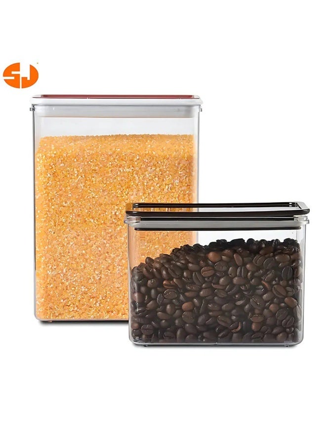 3-piece acrylic storage box set with acrylic lid and very tight rubber frame for storing legumes. The set consists of 3 pieces in different sizes (small box 0.75Lt + medium box 1.7Lt + large box 2.6Lt) - Image 4