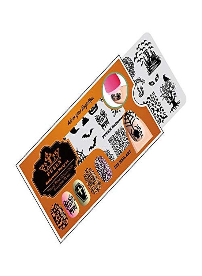 PUEEN Nail Art Stamping Plate  Halloween Party 01  Theme Park Collection 125X65Mm Unique Nailart Polish Stamping Manicure Image Plates Accessories Kit  Bh000725 - Image 2
