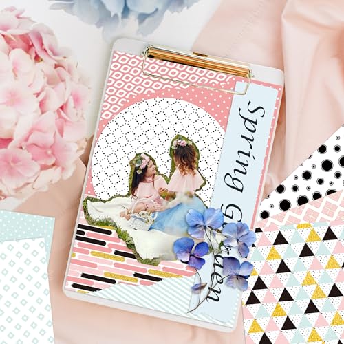 Desecraft 48 sheets 12x12 Scrapbooking Cardstock Decorative Paper Pack - Pink Collection - for Card Making Journaling Planner Origami Scrapbook Paper Scrapbook Materials Supplies - Image 3